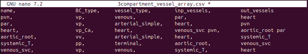 Vessel array file of 3compartment model